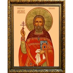 Михаил Киселев, священномученик пресвитер. Икона на холсте.