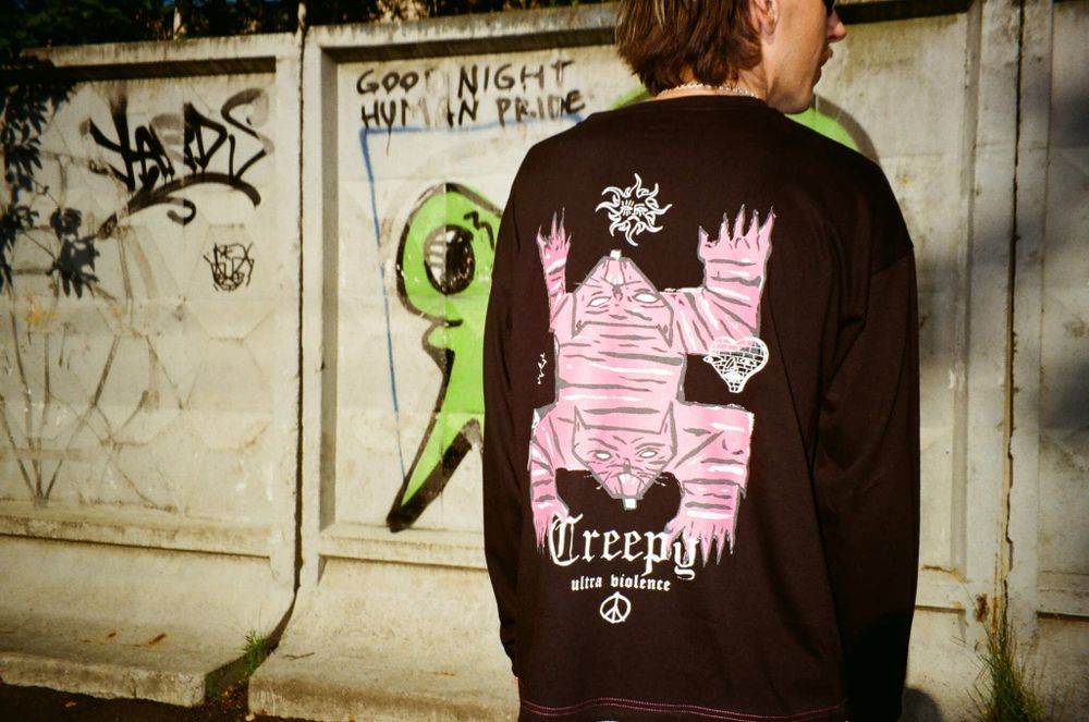 Лонгслив Creepy Clothing Технокошка черный