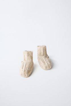 ZARA ПИНЕТКИ С ДЕТАЛЬЮ, БЕЖЕВЫЙ