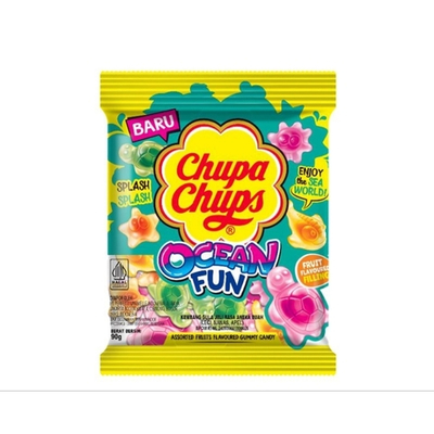 Жевательные конфеты Chupa Chups Ocean Fun Assorted Fruits морские фигурки, фруктовое ассорти, 90 г