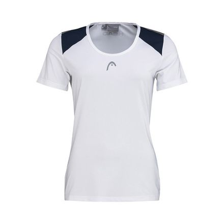 Футболка женская HEAD Club 22 T-Shirt W 814431-WHDB-S, р.S, 92% полиэстер, 8% эластан, ,белый