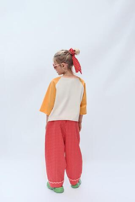 ZARA БРЮКИ В КЛЕТКУ - LIMITED EDITION, КРАСНЫЙ/ОРАНЖЕВЫЙ