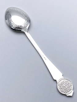 Ложка из серебра/Без покрытия, Эмаль/Ангел-Хранитель