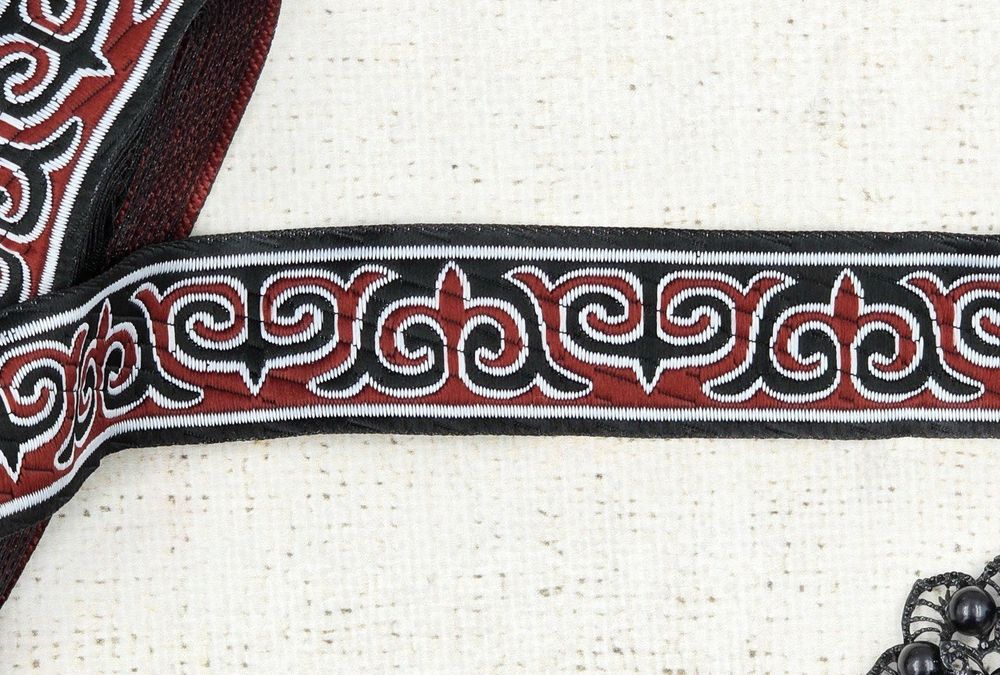 Тесьма жаккард, ш. 3,2 см, бордовый