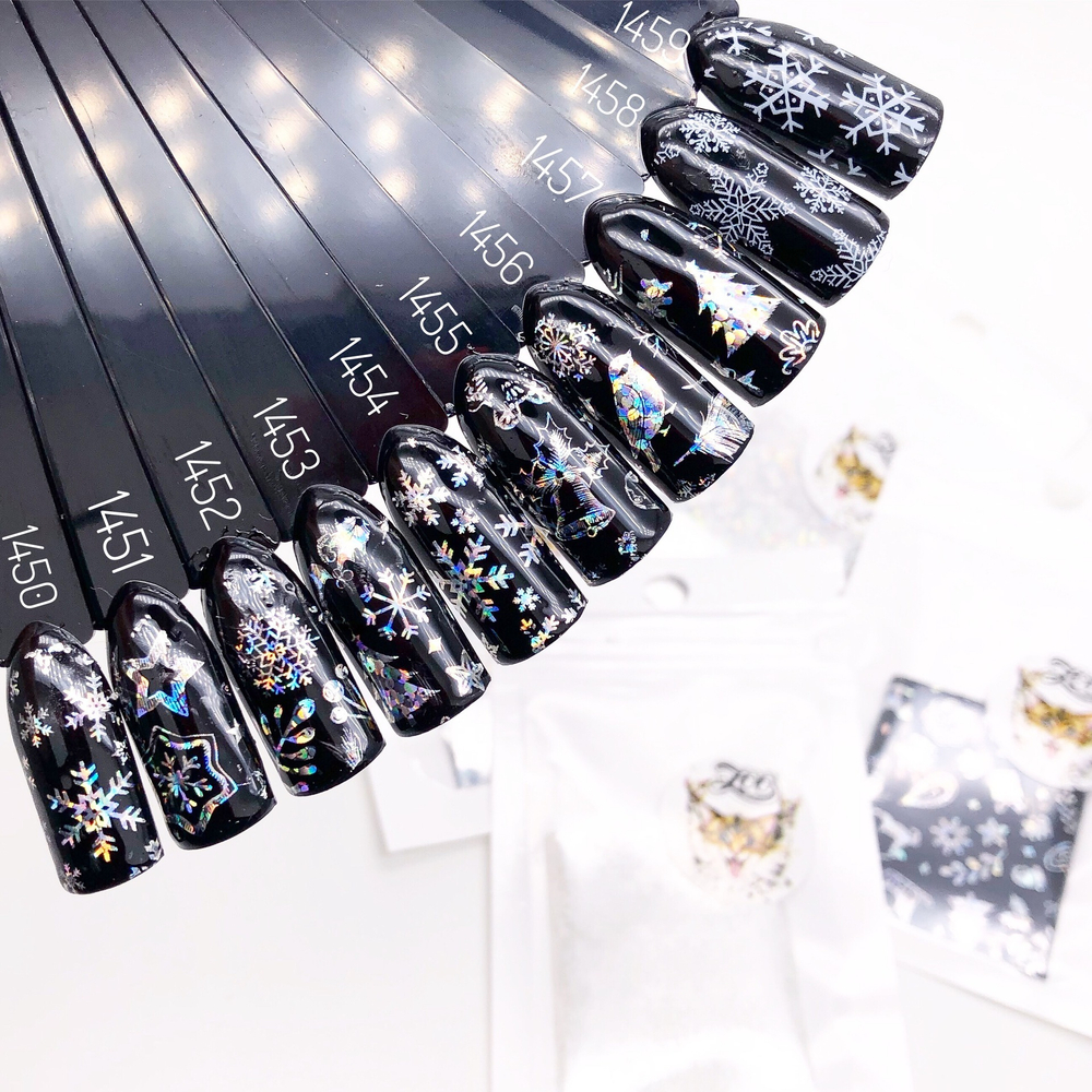 Zoo Фольга для литья переводная Серебро Микс 1457, 4х50см, черная