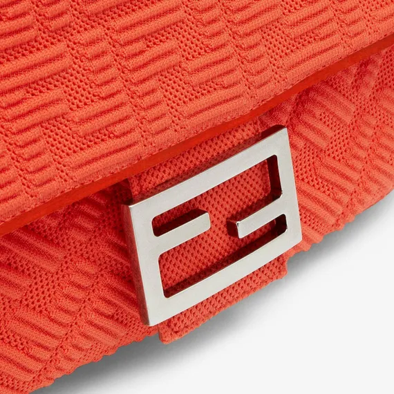 Сумка Fendi Baguette из ткани с логотипом Ff красный
