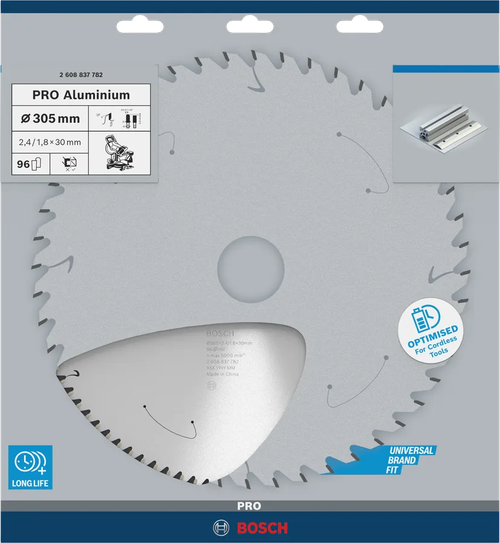 Циркулярный диск по алюминию 305x2,4x30 мм ALuminium Cordless PRO T96 BOSCH 2608837782