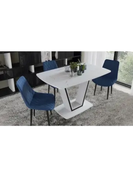 Стол Дели Тип 1 Белый глянец мрамор