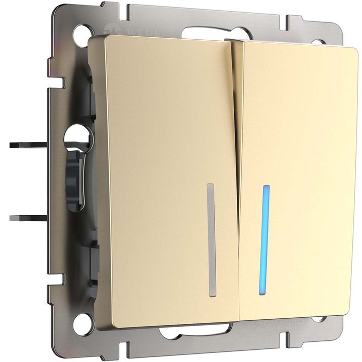 Выключатель двухклавишный Werkel шампань W1122111 4690389157165