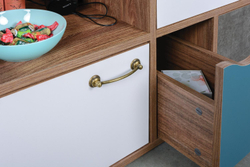 Комод Вайс 10.104, Морское дерево Винтаж, Камень Темный, Бензин, Белый премиум