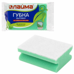 Губка бытовая MEGA 48х120х86 мм поролон/абразив профильная кафель/уборка/посуда LAIMA К1013 (35 штук в упаковке)