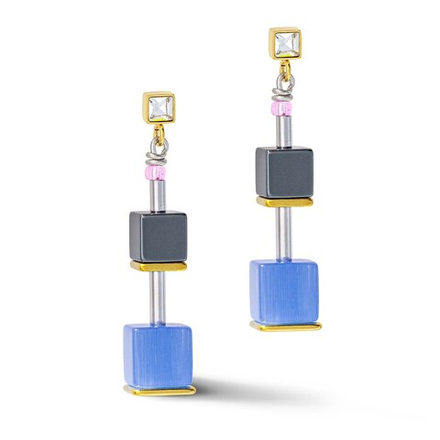 Серьги-пусеты Coeur de Lion Multicolour Spring 5029/21-1527 цвет серый, голубой