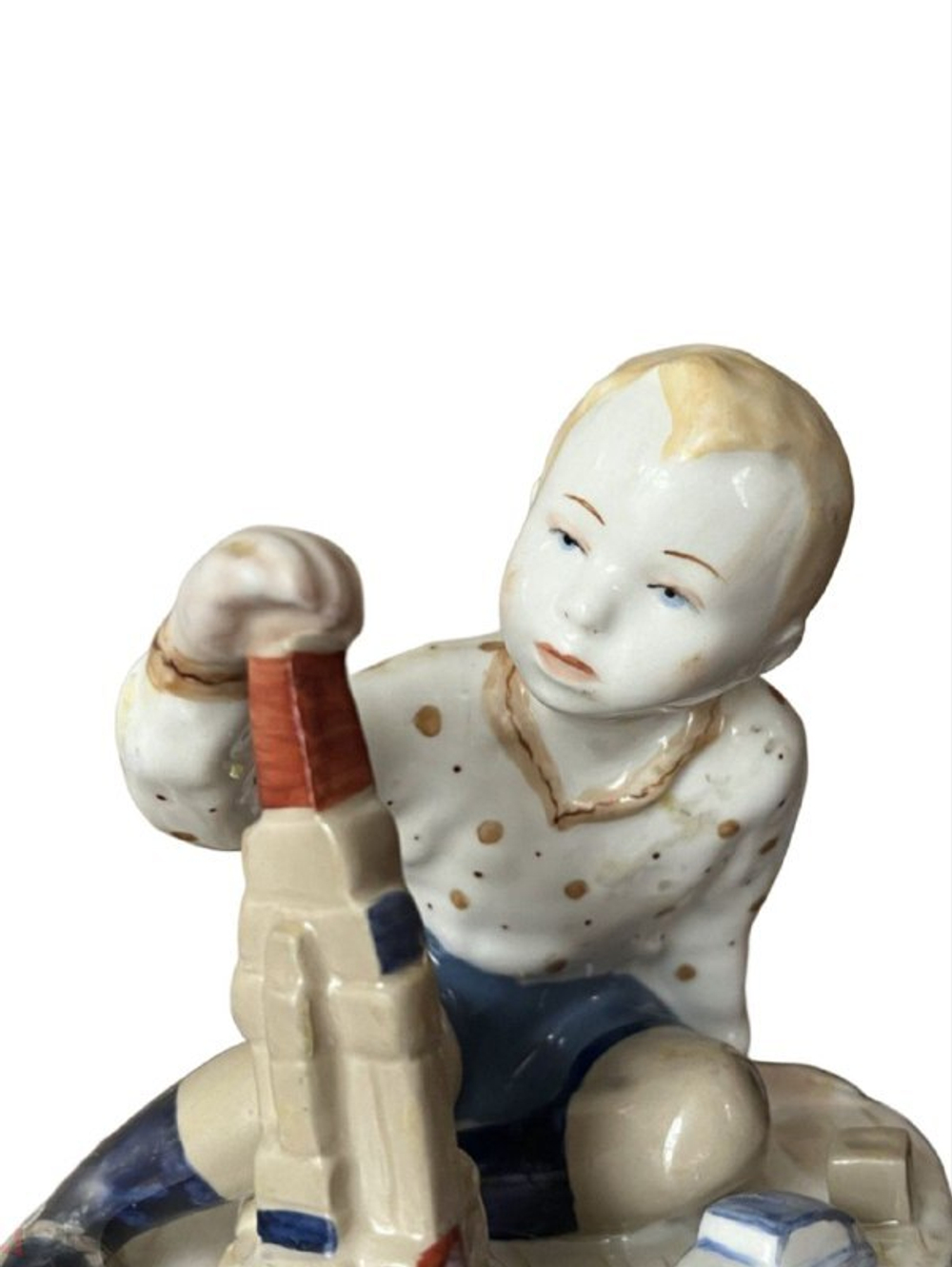 Фарфоровая статуэтка "Мальчик с Кубиками" ЛФЗ