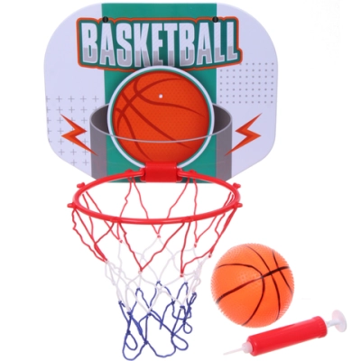 Набор тренировочный для баскетбола ZG270-221: кольцо 28*22 см, сетка, мяч 12 см, насос