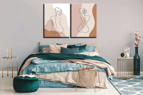 Модульная картина "Силуэты девушки"