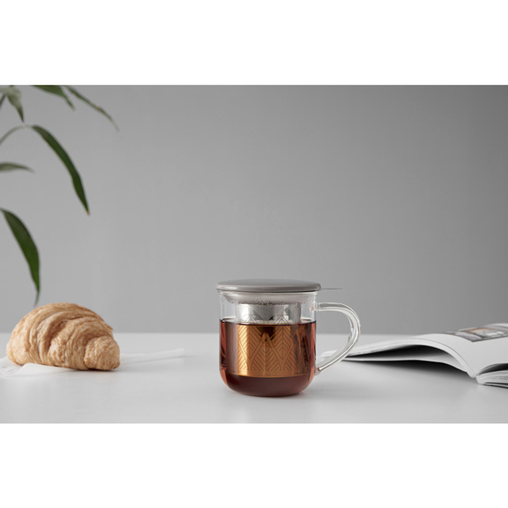 Кружка 0.45л Viva Scandinavia Minima Eva с серой крышкой и ситечком