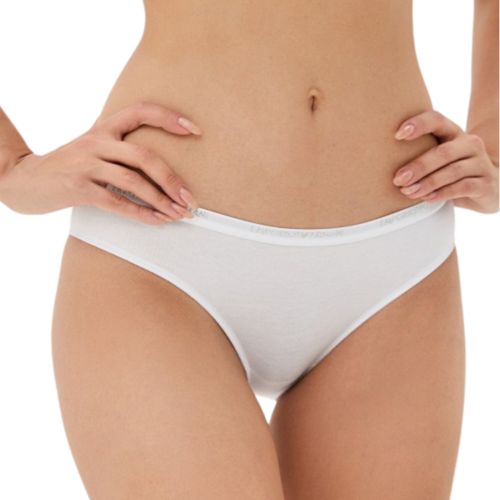 Женские трусы брифы набор из 2 штук (белый, черный) Emporio Armani 164408_CC318 00911