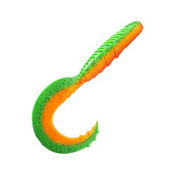 Приманка ZUB-HIBINA  95мм(3,8")-4шт, (цвет 022) зеленый верх-оранжевый низ