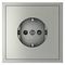 Розетка встраиваемая Voltum S70 с заземлением и защитными шторками, 16А, (сталь) VLS040205