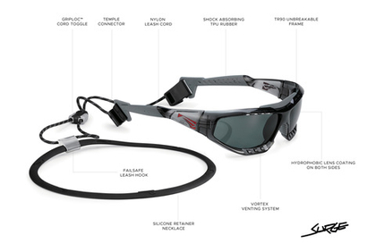 Спортивные очки LiP Surge / Gloss White - Black / PC Polarized / VIVIDE™ Ice Blue