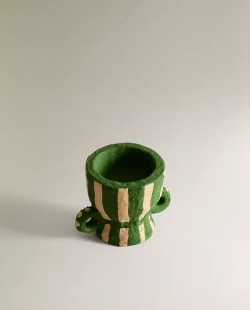 ZARA HOME ПОДСВЕЧНИК ИЗ ПАПЬЕ-МАШЕ, ЗЕЛЕНЫЙ