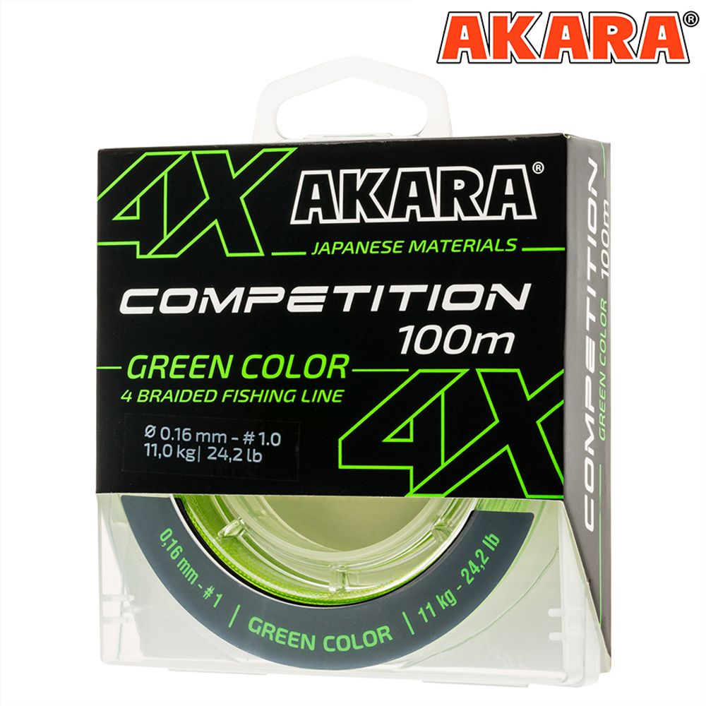 Шнур Akara Competition Green 100 м 0,16