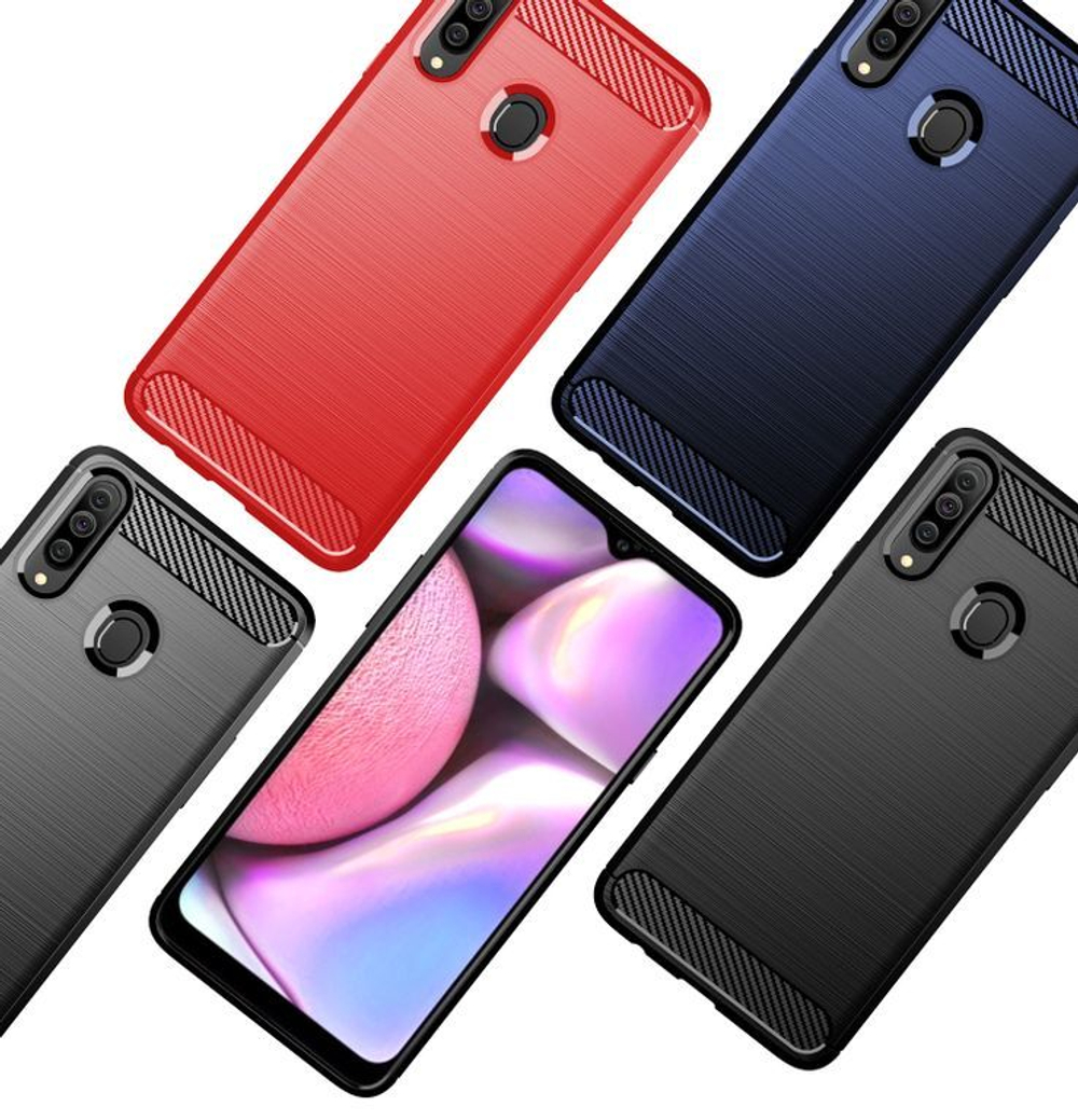 Чехол для Samsung Galaxy A20S цвет Red (красный), серия Carbon от Caseport