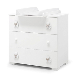 Тумба-комод с пеленальным столом Erbesi Dudu белый/песочный