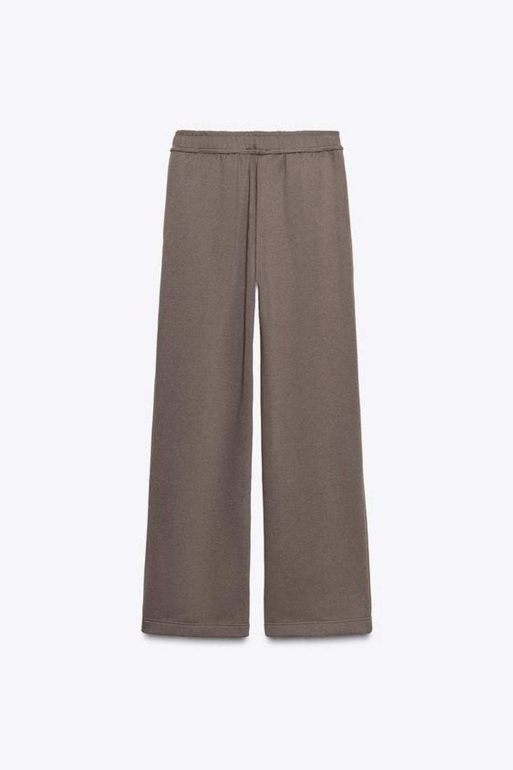 ZARA БАЗОВЫЕ БРЮКИ ИЗ МЯГКОЙ ТКАНИ, СЕРО-КОРИЧНЕВЫЙ