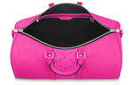 LOUIS VUITTON Keepall Coated Canvas With Leather Travel Bag, Crossbody Bag, One Shoulder Handbag Men"s Rose Red