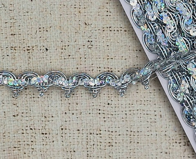 Тесьма люрекс с пайетками, ш. 2 см