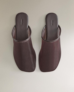 ZARA HOME ТУФЛИ-МЮЛИ НА ПЛОСКОЙ ПОДОШВЕ, КОРИЧНЕВЫЙ