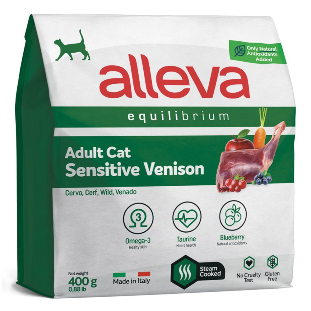 Сухой корм супер-премиум класса Аллева Alleva Equilibrium Sensitive Venison с олениной,400 г