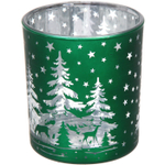 Подсвечник «Снежный лес» 7*7,8 см, Изумруд