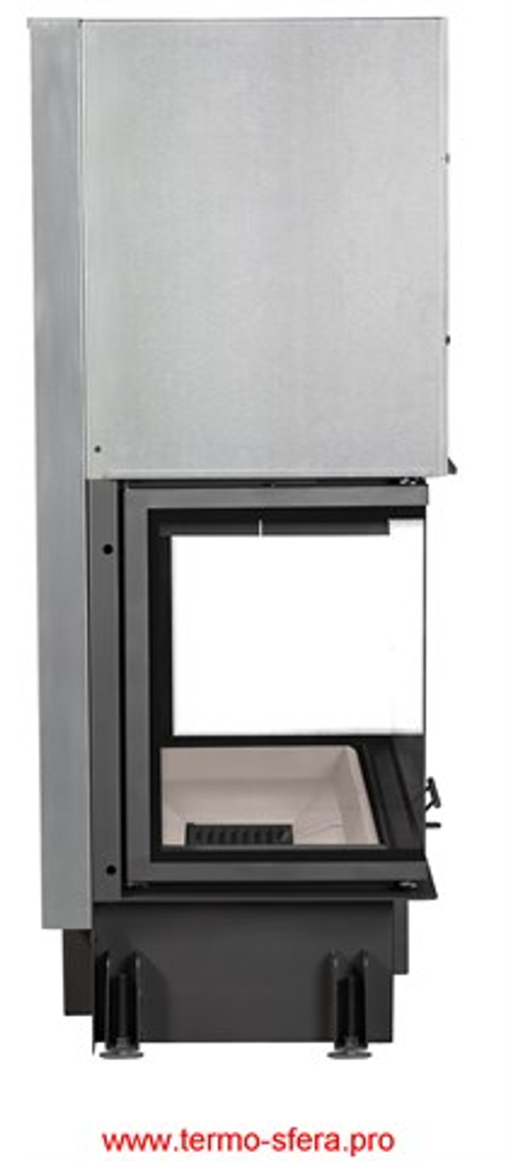 Каминная топка Экокамин ДЕЛЬТА 1000 V три стекла принтинг, вертикальная ламель