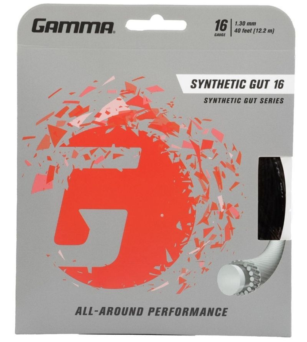 Теннисные струны Gamma Synthetic Gut w/ WearGuard (12,2 m) - черный
