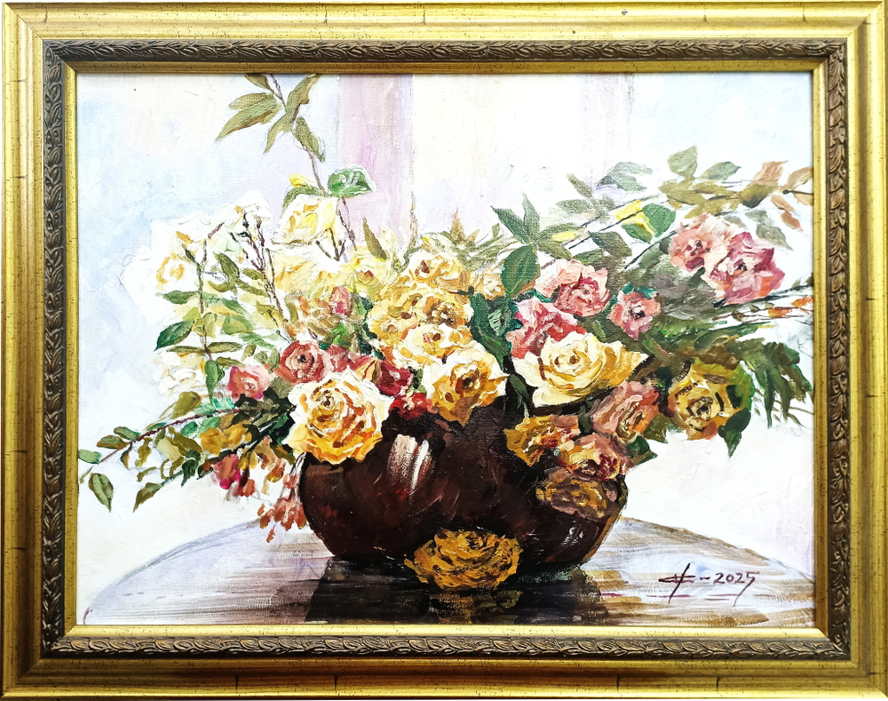 И.А. Сулковский "Утренний букет" Холст, темпера, 40х52 см