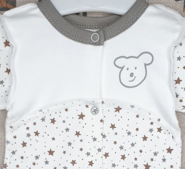 Боди МИШКА И ЗВЕЗДЫ (серый)