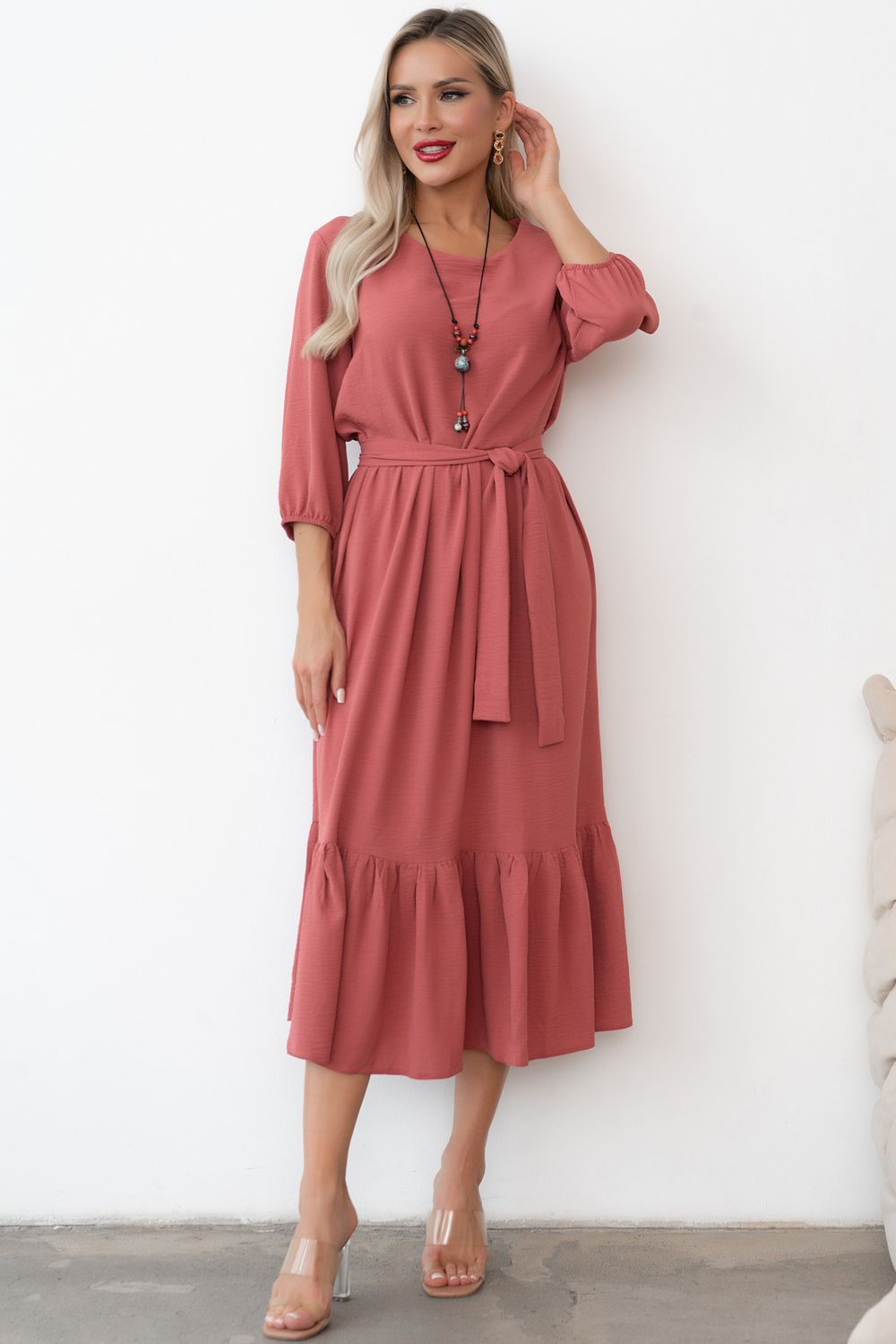 Платье Виолетта (коралл) Р11-1247 Nikol