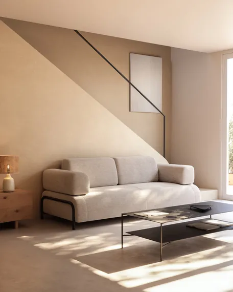 Трехместный диван Compo, бежевый