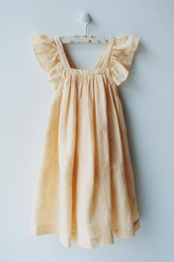 ZARA ПЛАТЬЕ С ВЫШИВКОЙ В ВИДЕ ЦВЕТОВ, ЦВЕТ СЛИВОЧНОГО МАСЛА