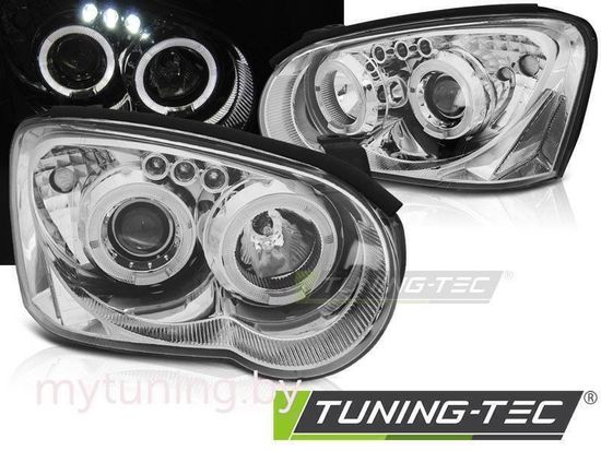 Передние фары angel eyes chrome для Subaru Impreza II GD 03-05