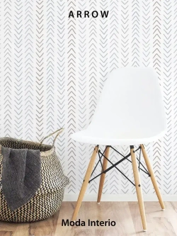 Обои флизелиновые виниловые, геометрия на белом, ковер, мешковина, метровые, для спальни, Arrow (Moda interio)