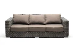 "Боно" диван из искусственного ротанга трехместный, цвет графит