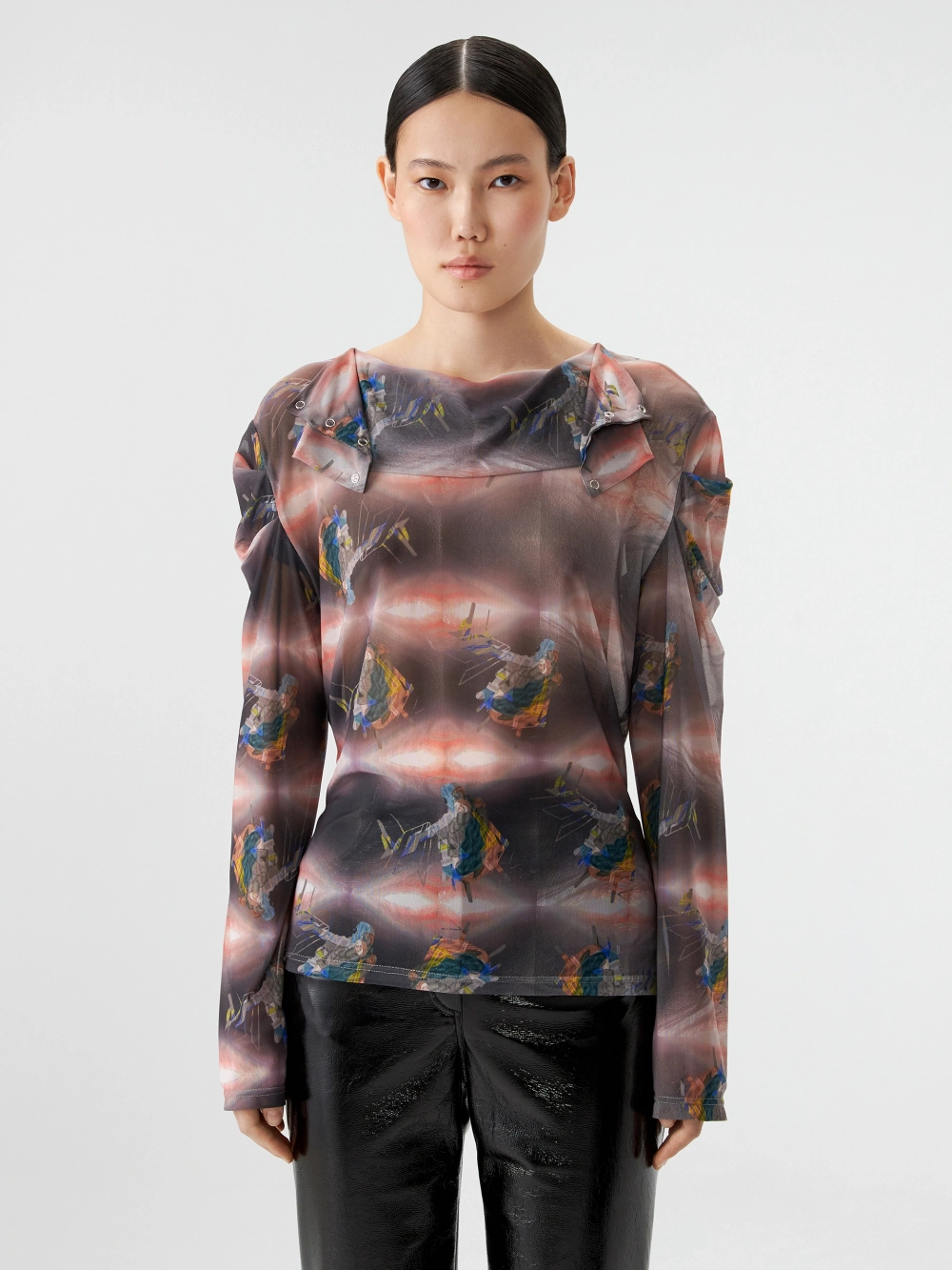 Лонгслив из сетки с принтом "Анна" OLA OLA