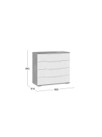 Комод для одежды Ателье светлый 4 ящика 92х41х84 см