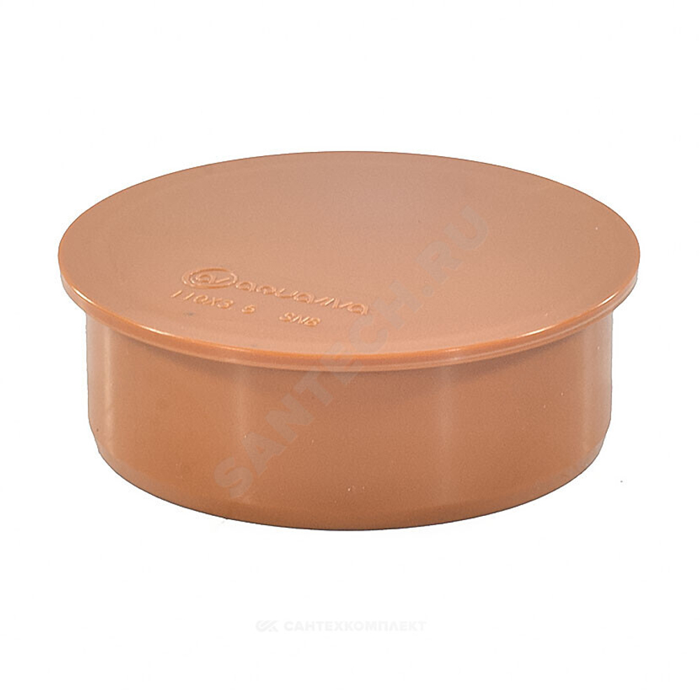 Заглушка НПВХ коричневая Дн 110 б/нап Aquaviva AQVD000110