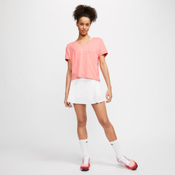 Женская футболка теннисная Nike Court Dry Elevated Essential Top - sunblush/white