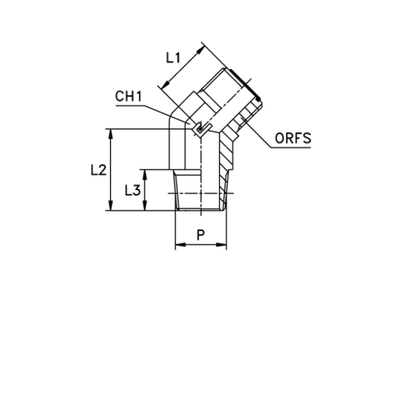 Штуцер FC45 D12 ORFS 13/16 - NPTF 1/2