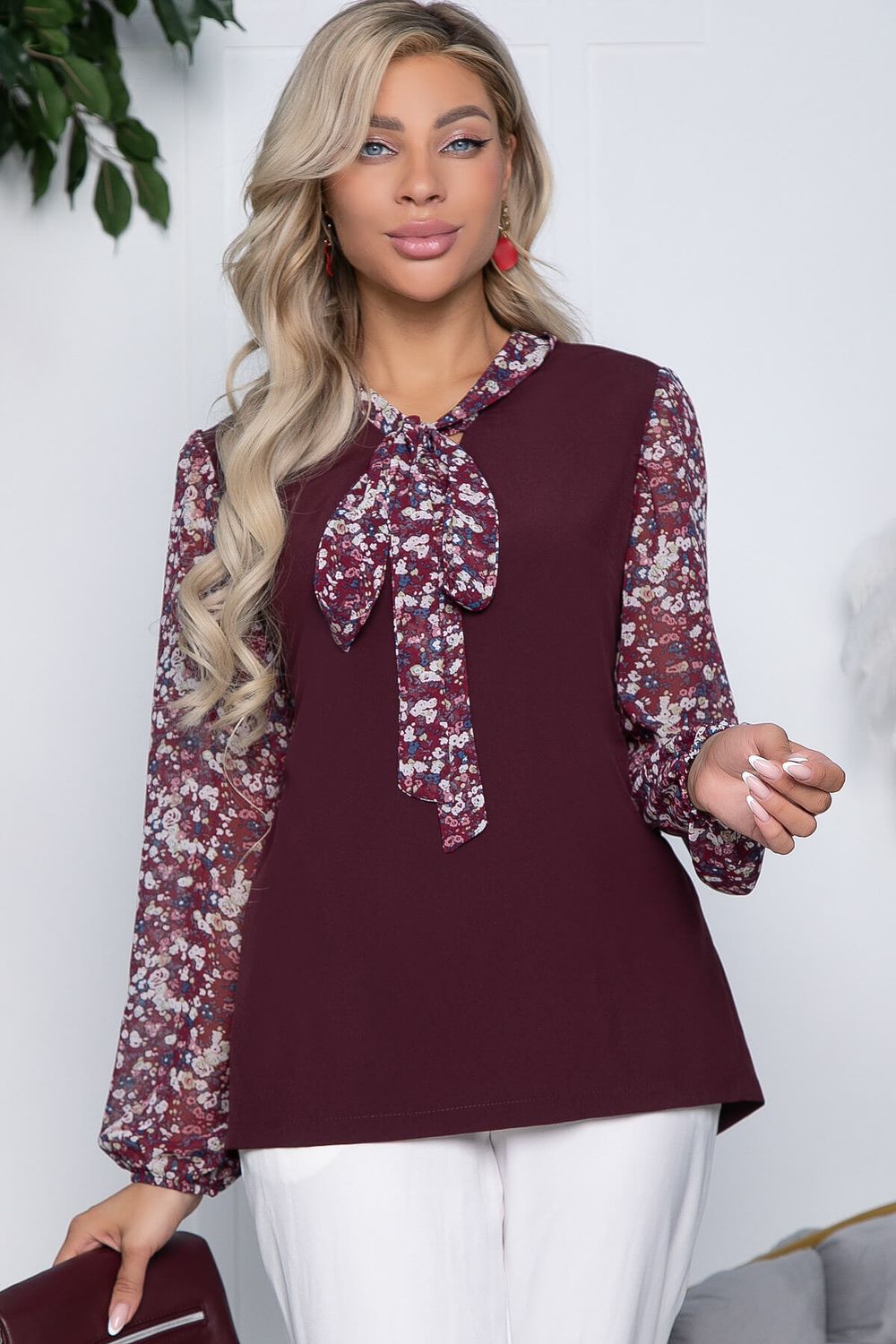 Блуза Рошель (бордо) Б10438 LT Collection